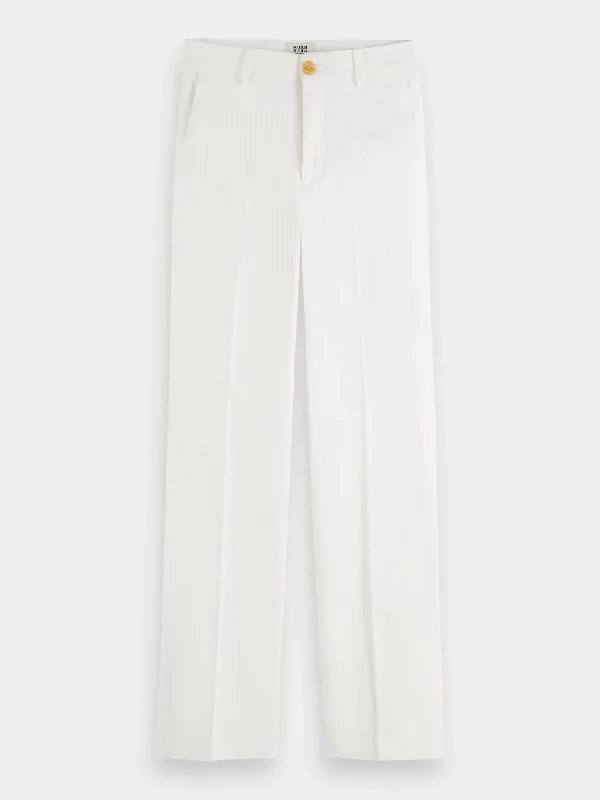 Edie high-rise wide-leg linen summer pants