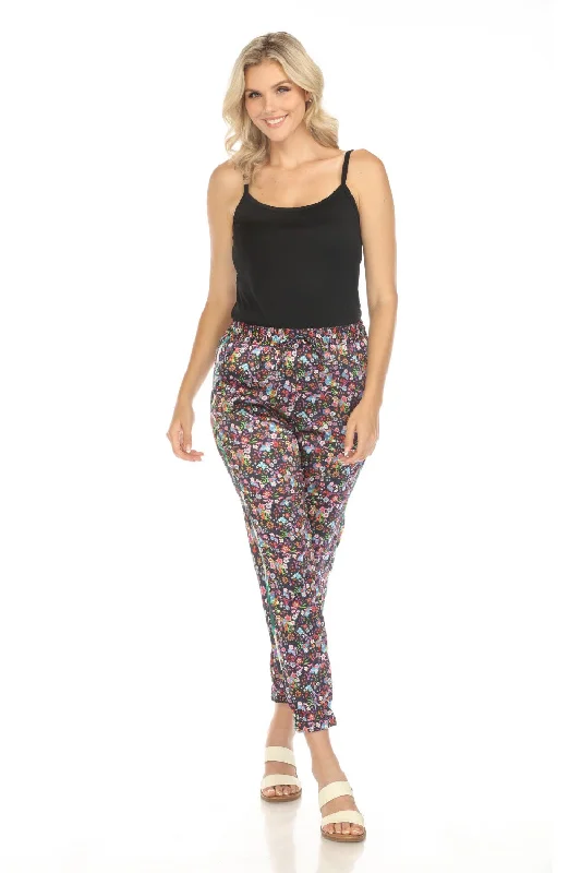 Johnny Was Nite Presley Floral Silk Jogger Pants C62723B Boho Chic