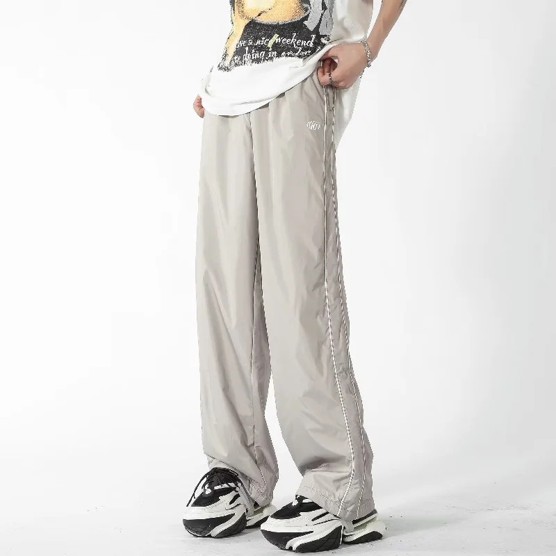 Piping Line Contrast Embroidery Pants