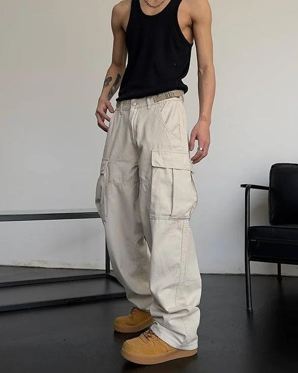 Loose Straight Pocket Cargo Pants