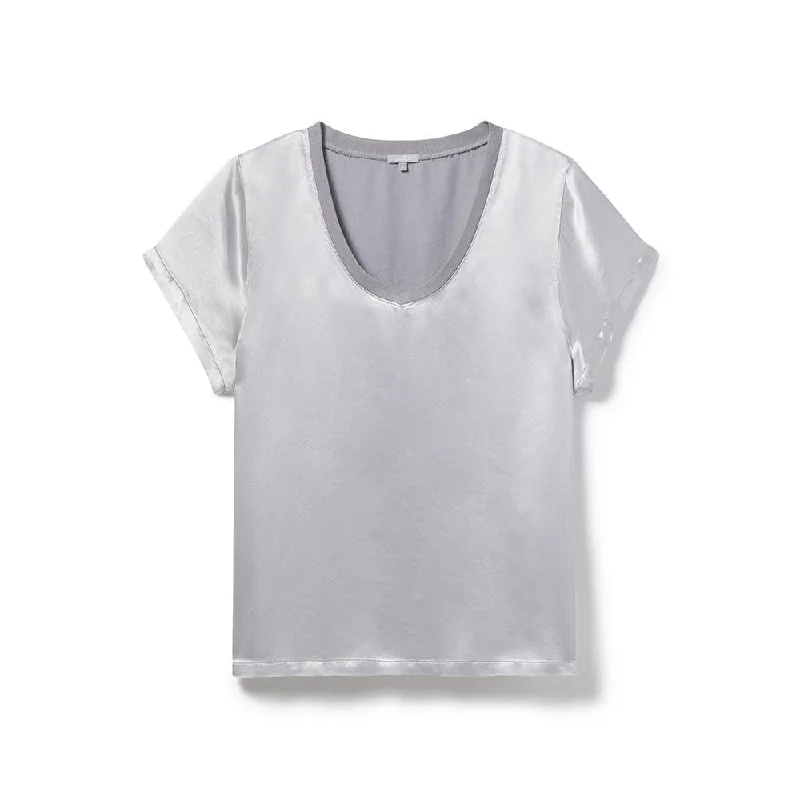 PJ Harlow Gianna Satin V-Neck Tee