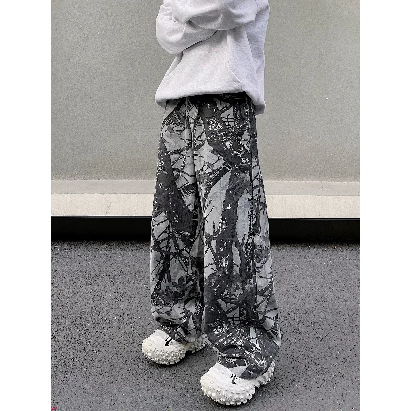 Retro Camouflage Straight Pants