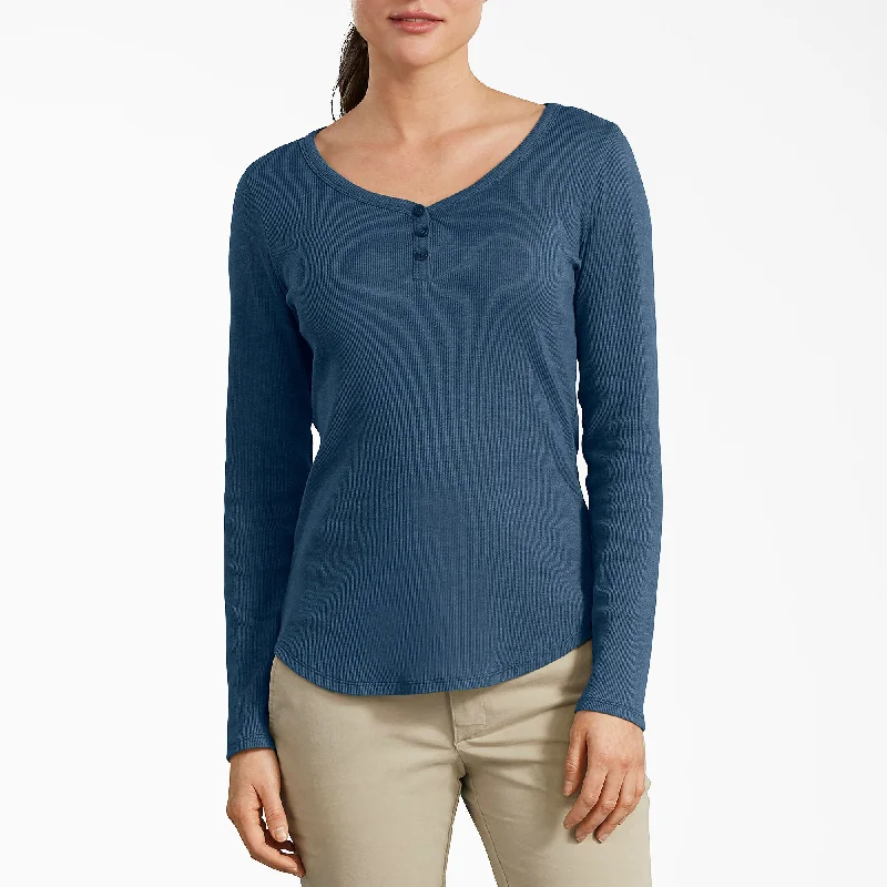 Dickies Women's Henley  Long Sleeve T-Shirt