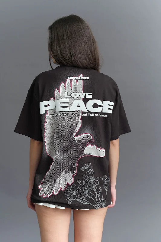 Signature Love And Peace Premium Oversized T-shirt