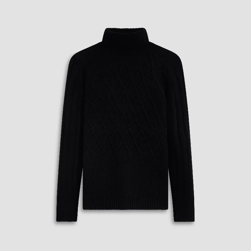 Diamond Stitch Turtleneck Sweater