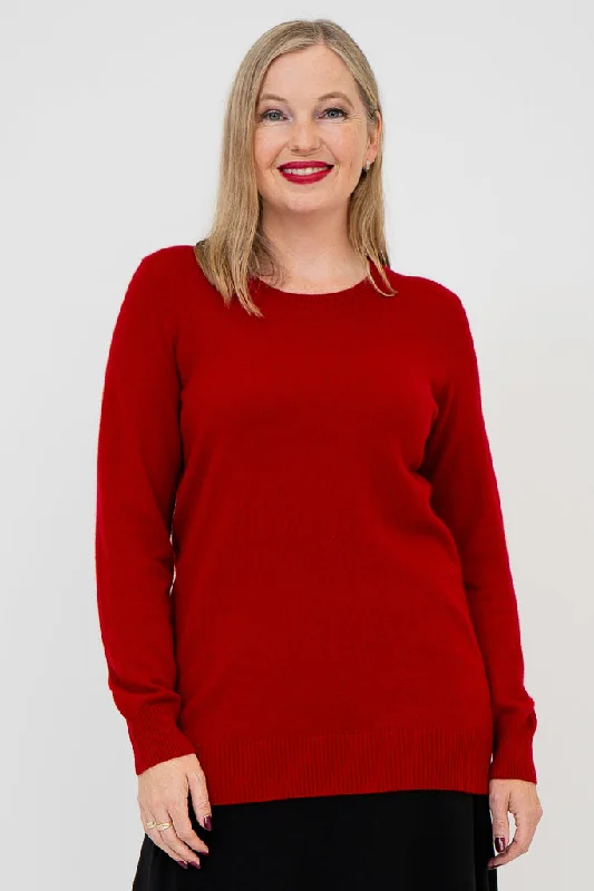 Kamila Sweater, Red, Wool Cashmere