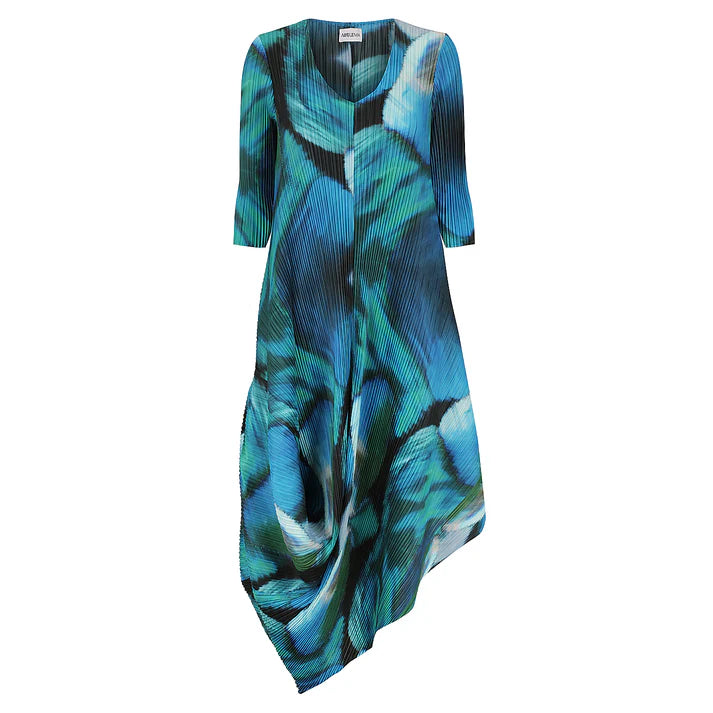 Alquema Aqua Bows Draper Multi Coloured Dress