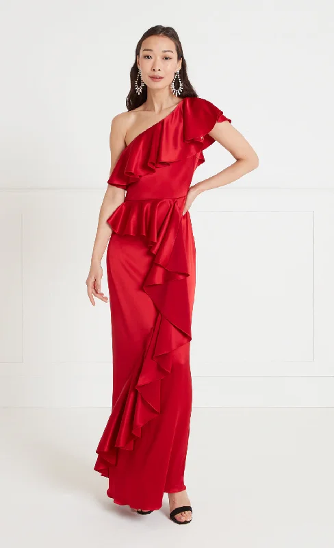 Sandrelli Asymmetric Dress - Red