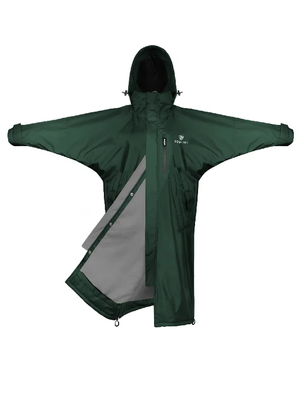 Evolution Women's | Thin Fleece | Stowaway Hood | Black Forest Green/Grey