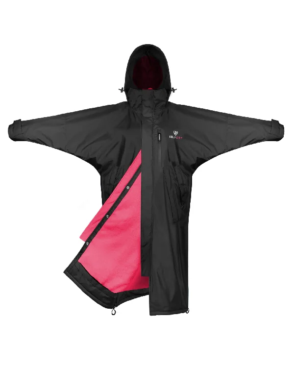 Evolution Women's | Thin Fleece | Stowaway Hood | Black/Peacock Pink