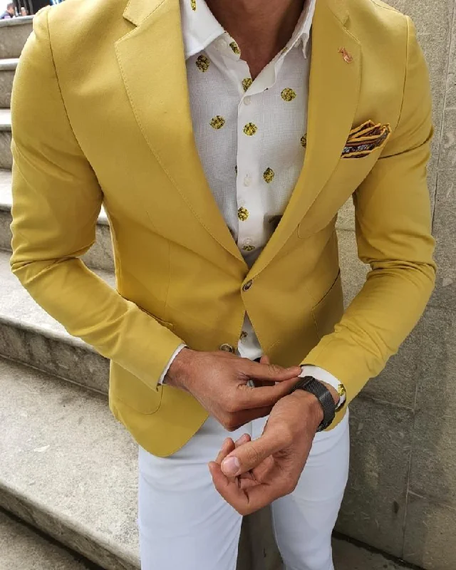 Bando Ogden Yellow Slim Fit Blazer