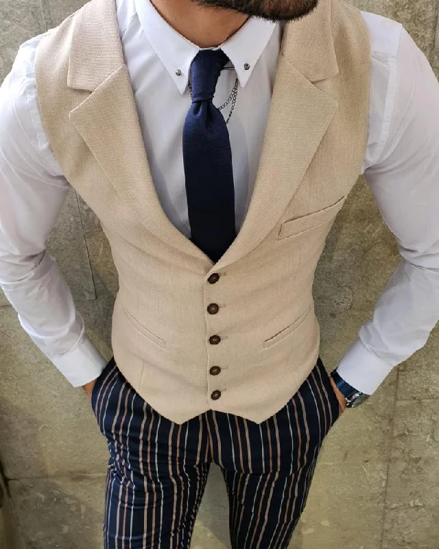 Bellingham Beige Slim Fit Vest