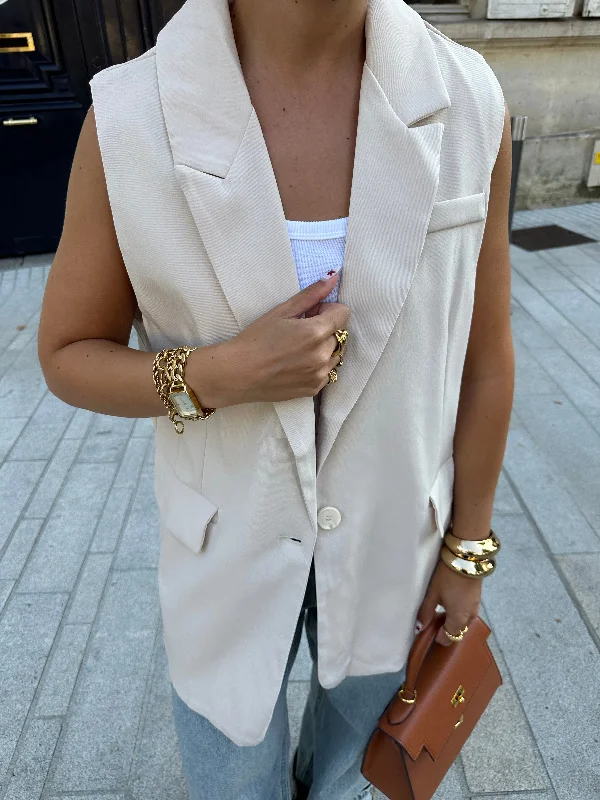 Blazer sans manches LUCY beige