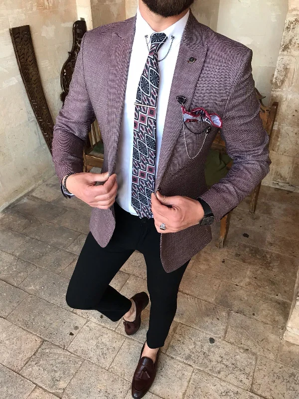 Cristian Claret Red Slim-Fit Blazer