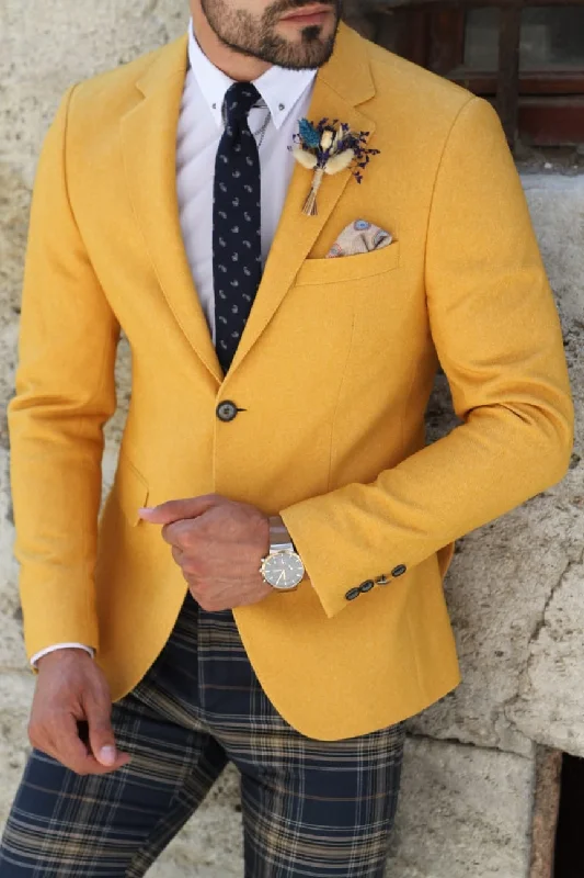 Marina Mustard Slim Fit Blazer