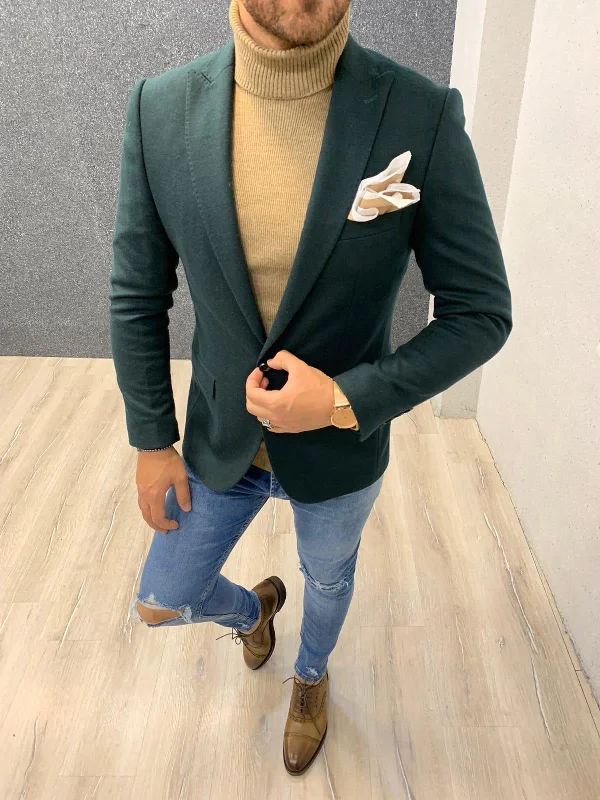 Sabeeqa Green Slim Fit Blazer