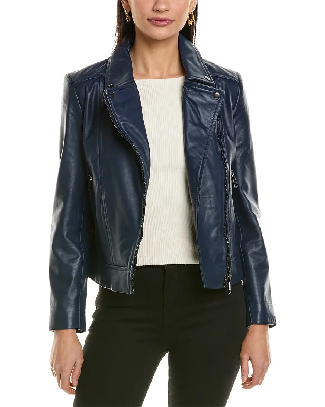 Ted Baker Fitted Leather Biker Jacket