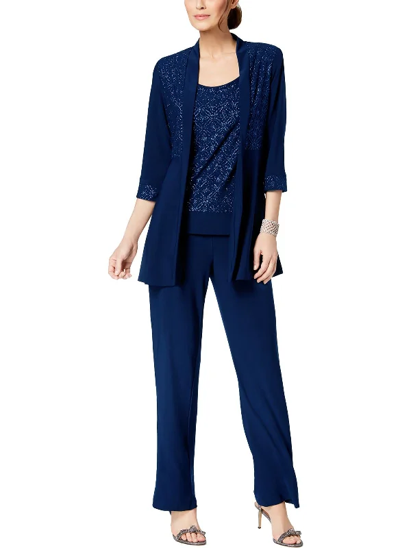 Womens Glitter 2PC Pant Suit